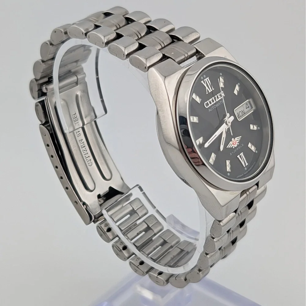 Rare Vintage Citizen Eagle 7 Automatic 21 Jewels Geometric Dial Day Date 8200